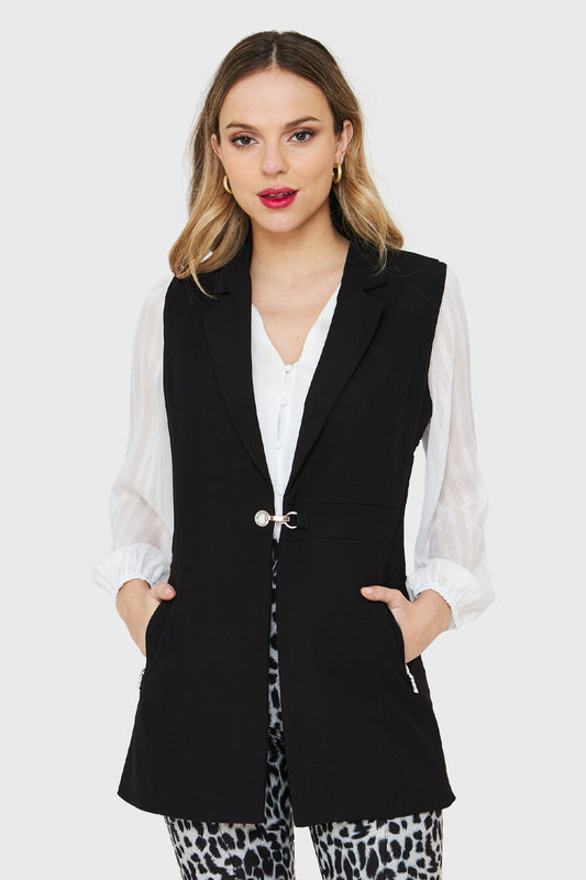 Blazer Sin Mangas Negro