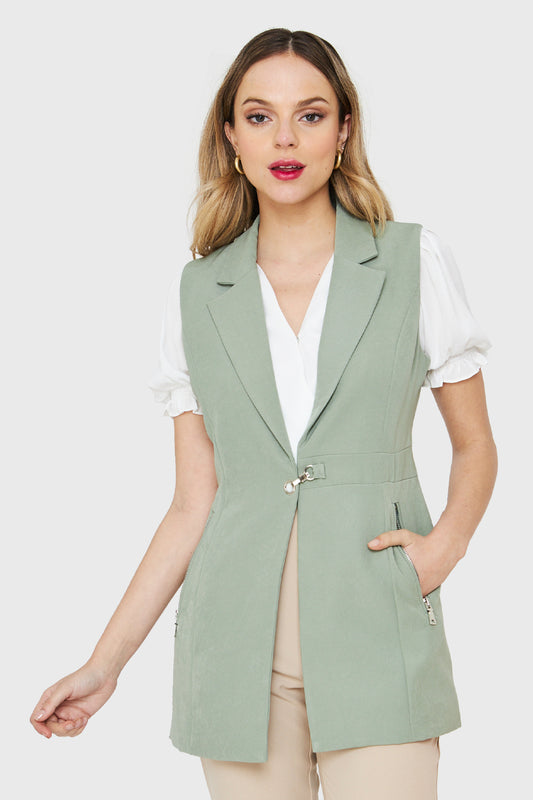 Blazer Sin Mangas Verde