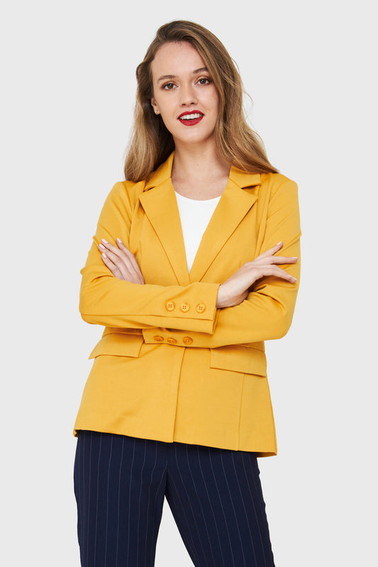 Blazer Bolsillos Amarillo
