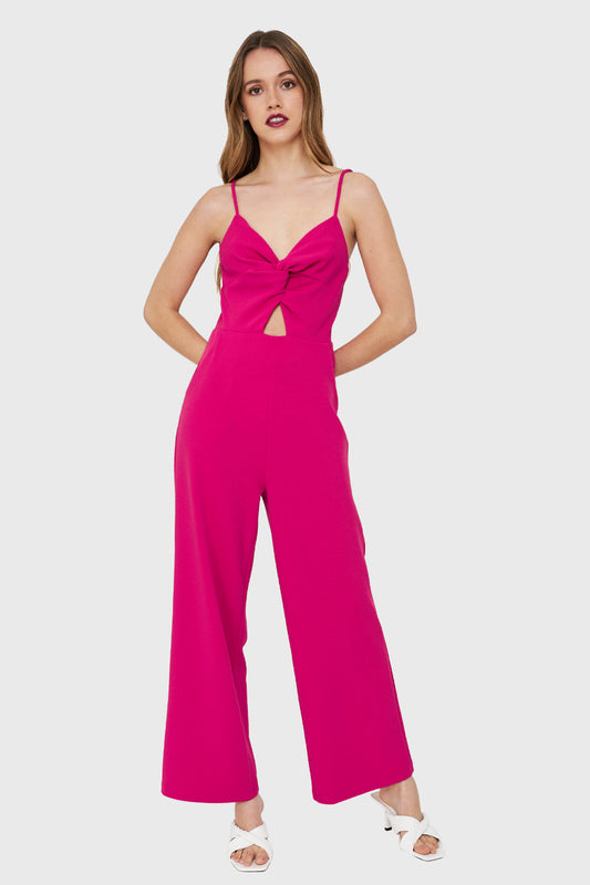 Enterito Escote Nudo Fucsia