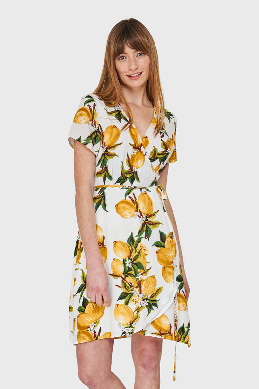 Vestido Limones Envolvente Blanco