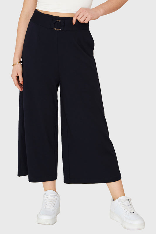 Pantalón Culotte Hebilla Azul Marino