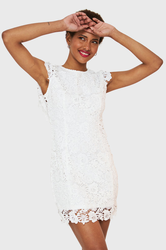 Vestido Calado Floral Blanco