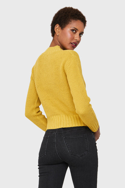Sweater Crop Básico Amarillo