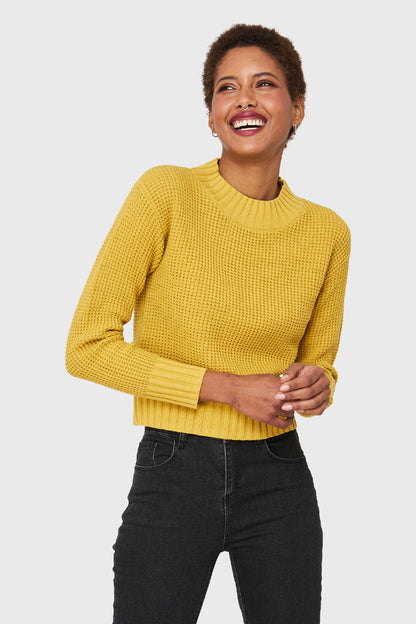Sweater Crop Básico Amarillo
