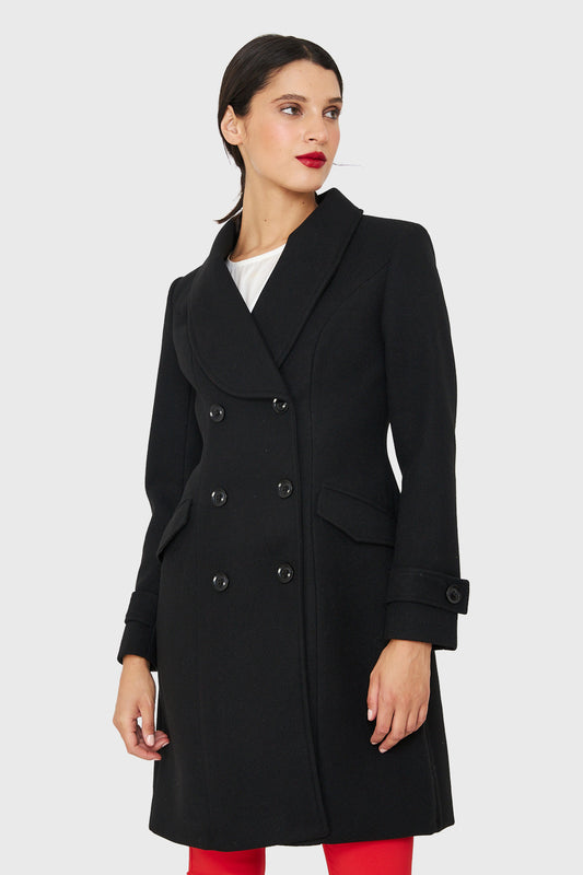 Abrigo 6 Botones Negro