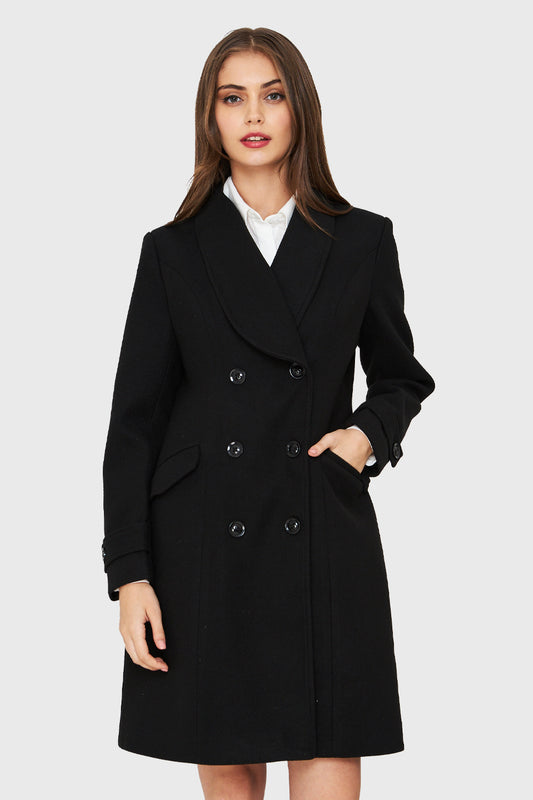 Abrigo Seis Botones Negro