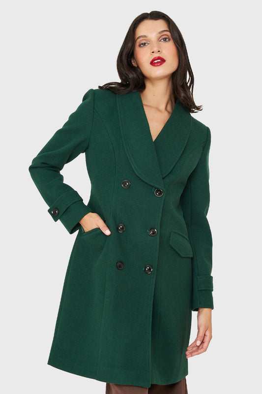 Abrigo 6 Botones Verde Oscuro