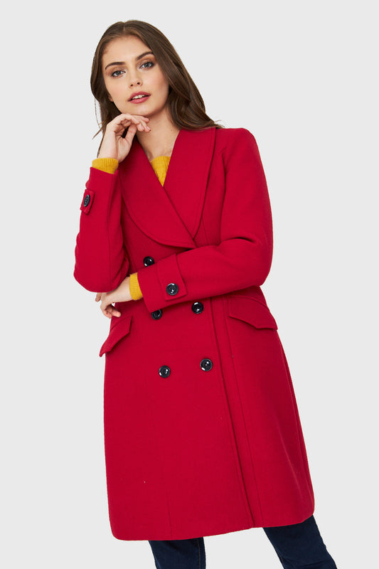 Abrigo Seis Botones Rojo