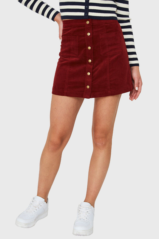 Falda Broches Burdeo