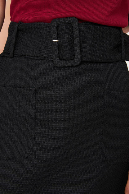 Mini Falda Cinturón Negro