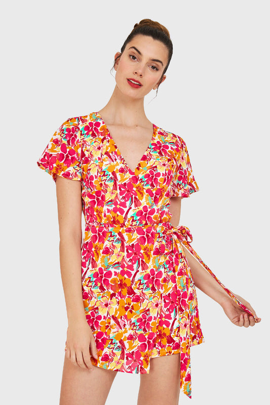 Enterito Corto Flores Lazo Naranjo