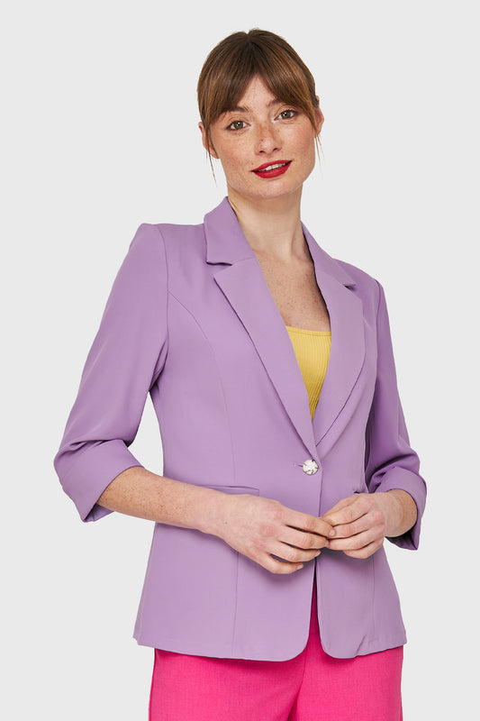 Blazer Entallado Manga 3/4 Lila