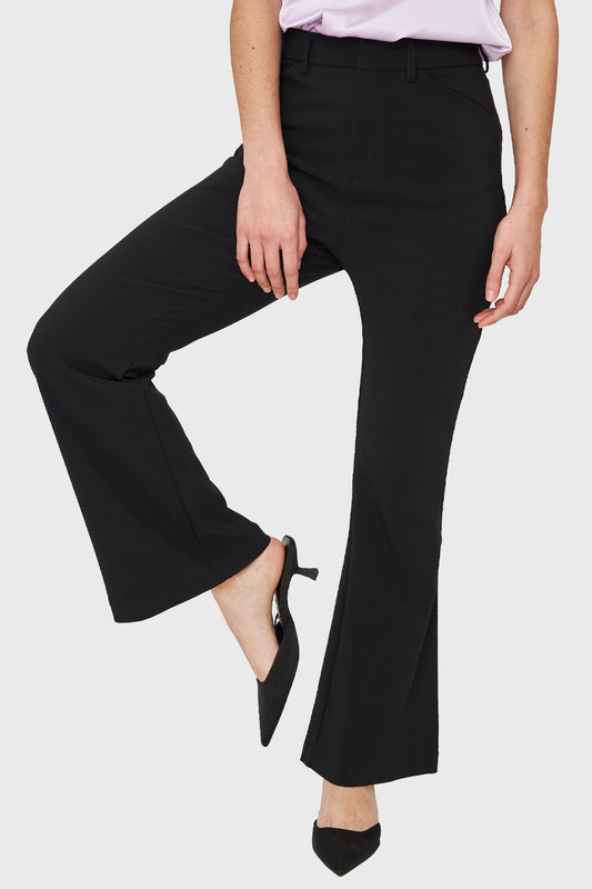 Pantalón Flare Elasticado Negro