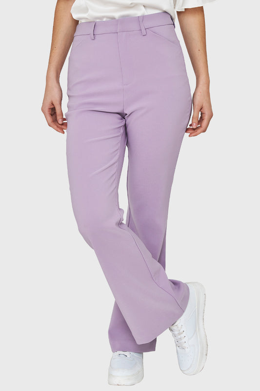 Pantalón Flare Elasticado Lila