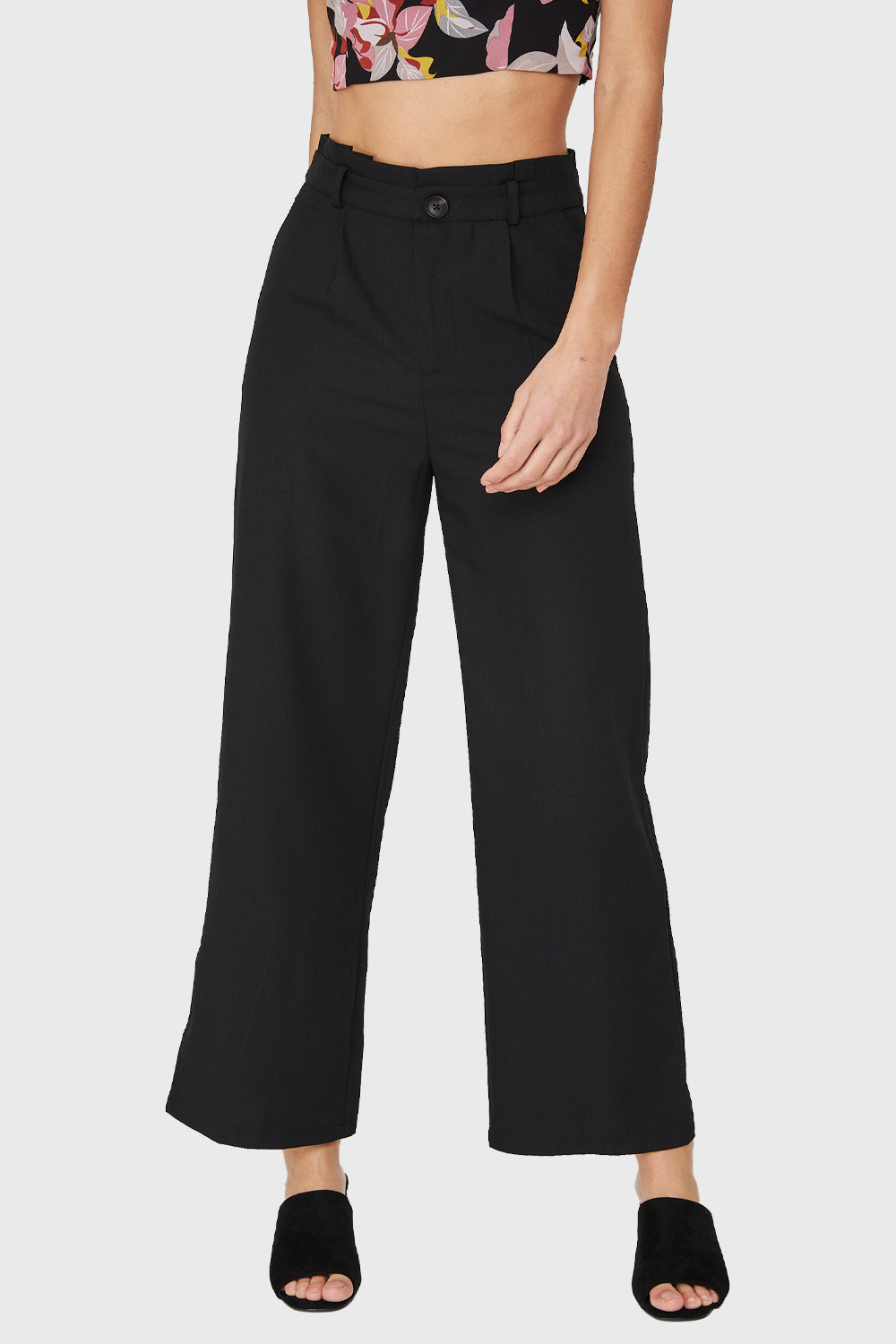 Pantalón Ancho Pinzas Negro