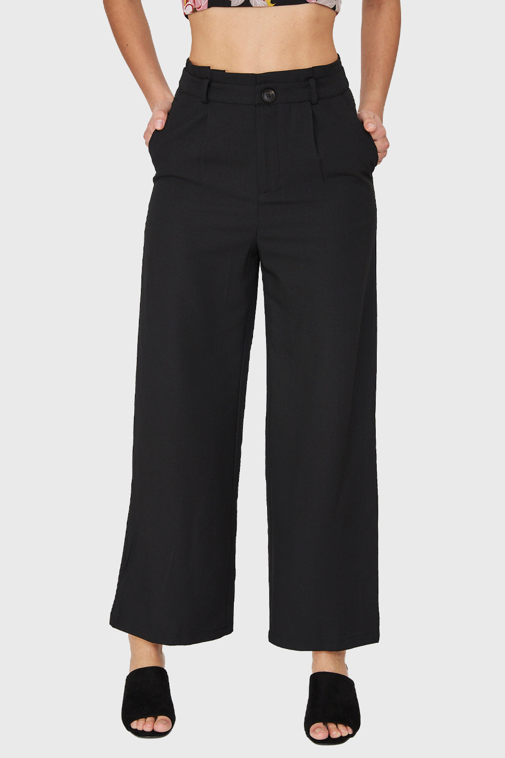 Pantalón Ancho Pinzas Negro