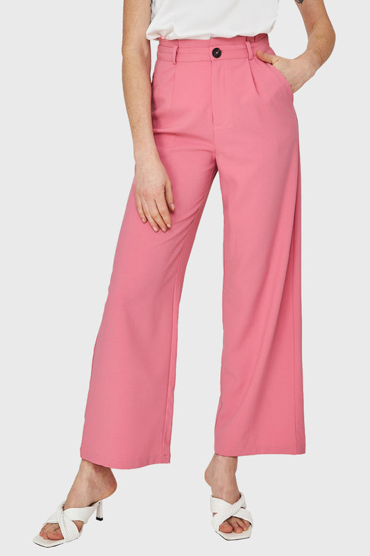 Pantalón Ancho Pinzas Rosado