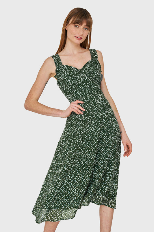 Vestido Mini Flores Verde