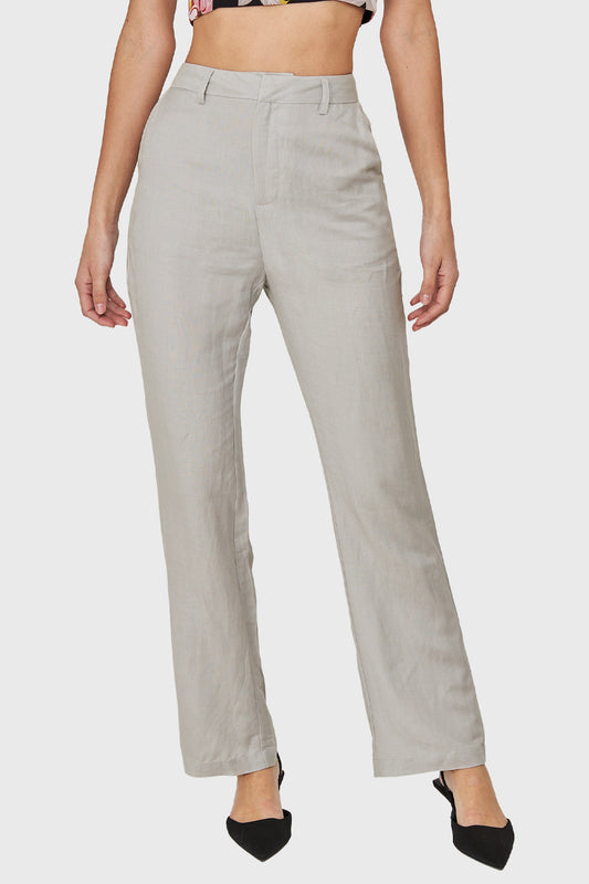 Pantalón Tipo Lino Gris