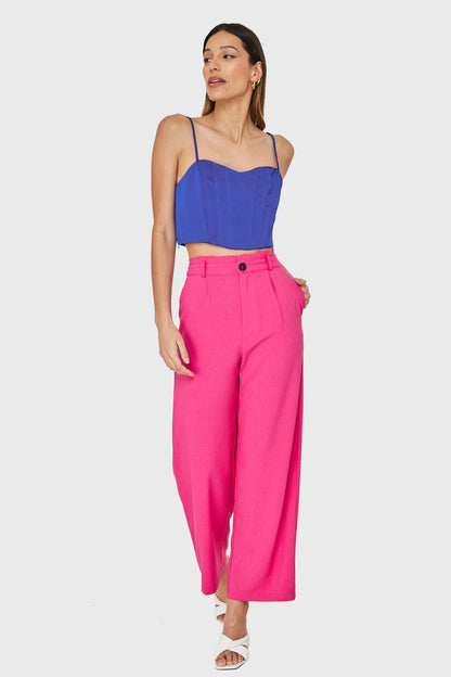 Crop Top Corsetero Azul Rey