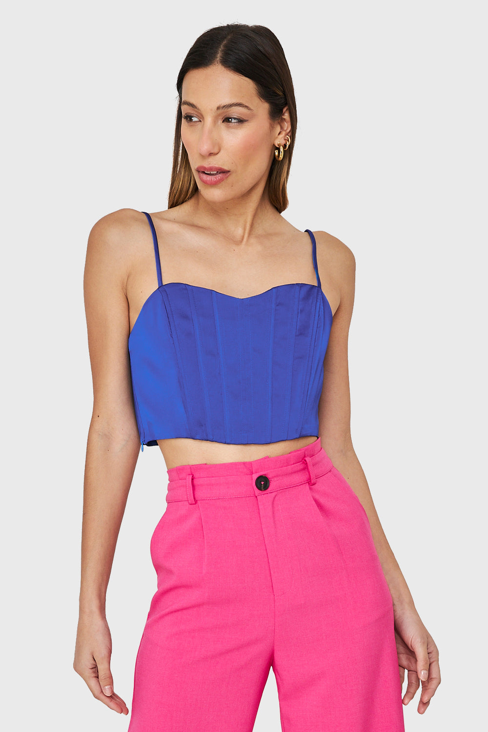 Crop Top Corsetero Azul Rey