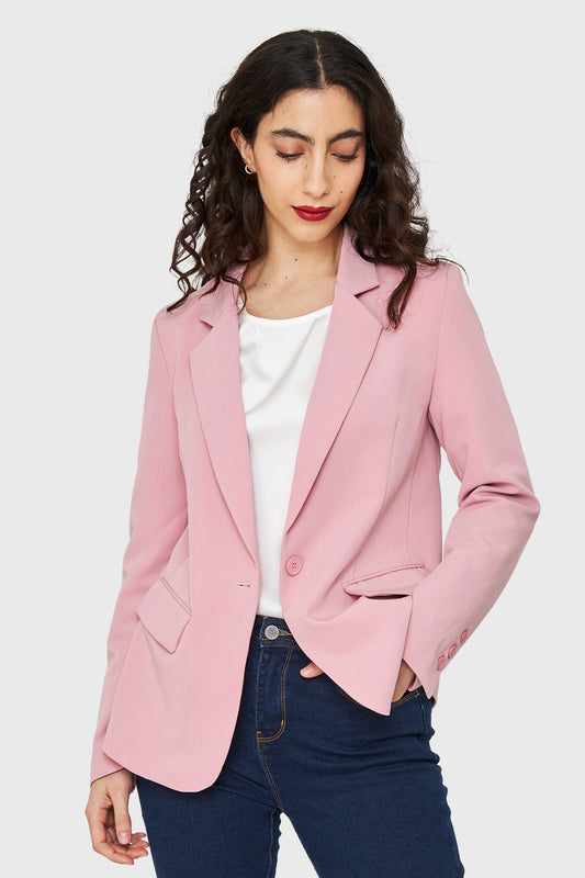 Blazer Botón Rosa