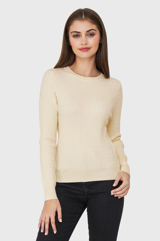 Sweater Punto Fino Cadenetas Blanco