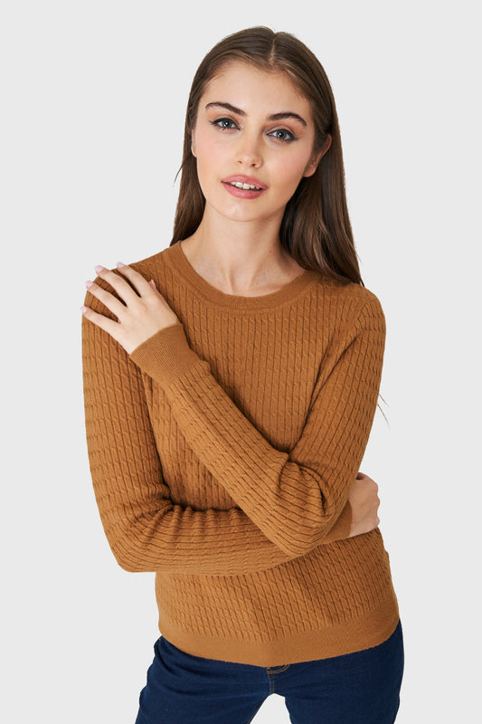 Sweater Punto Fino Cadenetas Café
