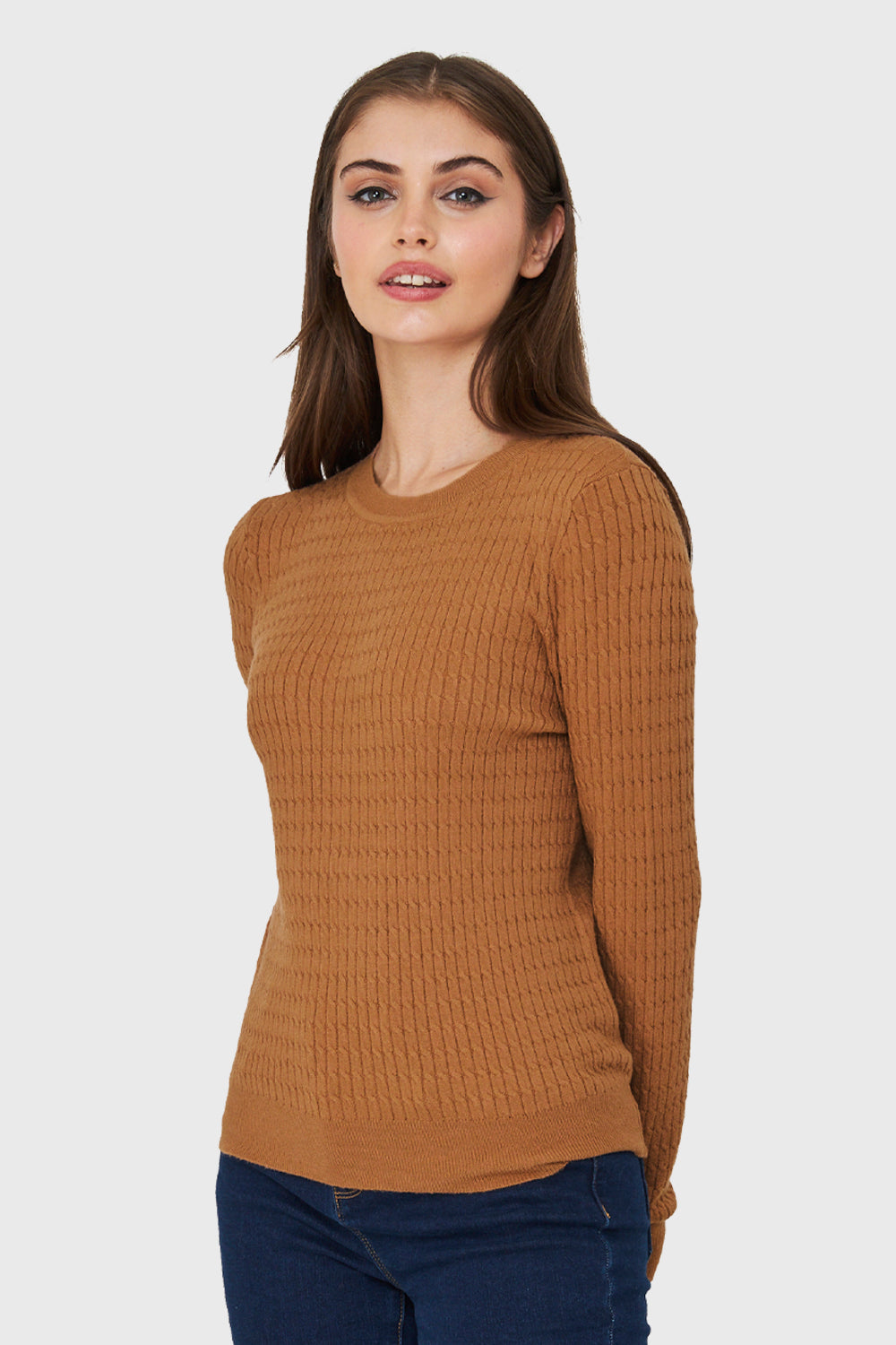 Sweater Punto Fino Cadenetas Café