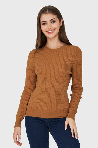 Sweater Punto Fino Cadenetas Café