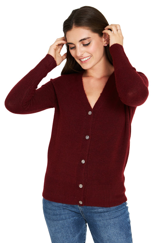 Chaleco Botones Burdeo