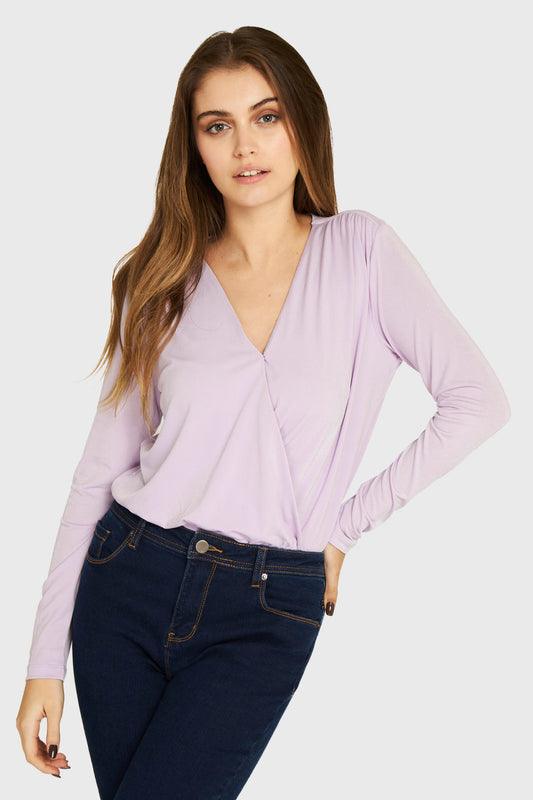 Body Escote Cruzado Lila