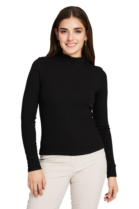 Beatle Básico Acanalado Negro