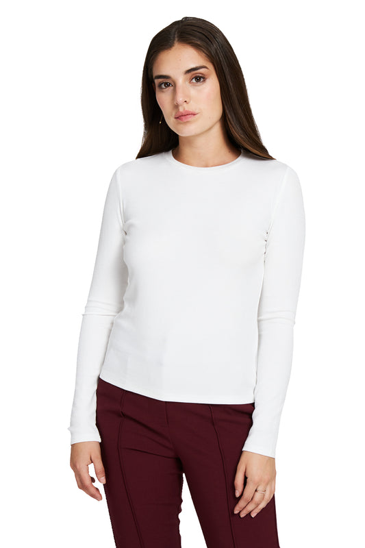 Polera Básica Acanalada Blanco