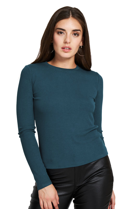 Polera Básica Acanalada Azul