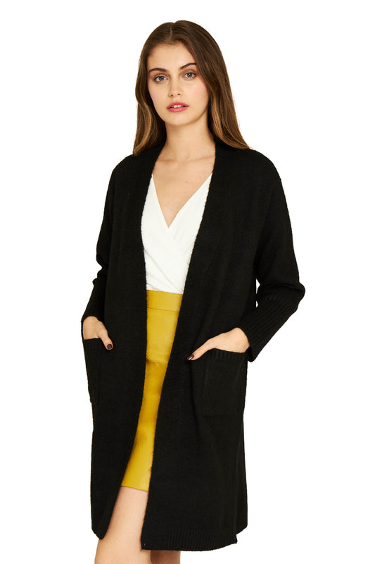 Cárdigan Bolsillos Soft Negro