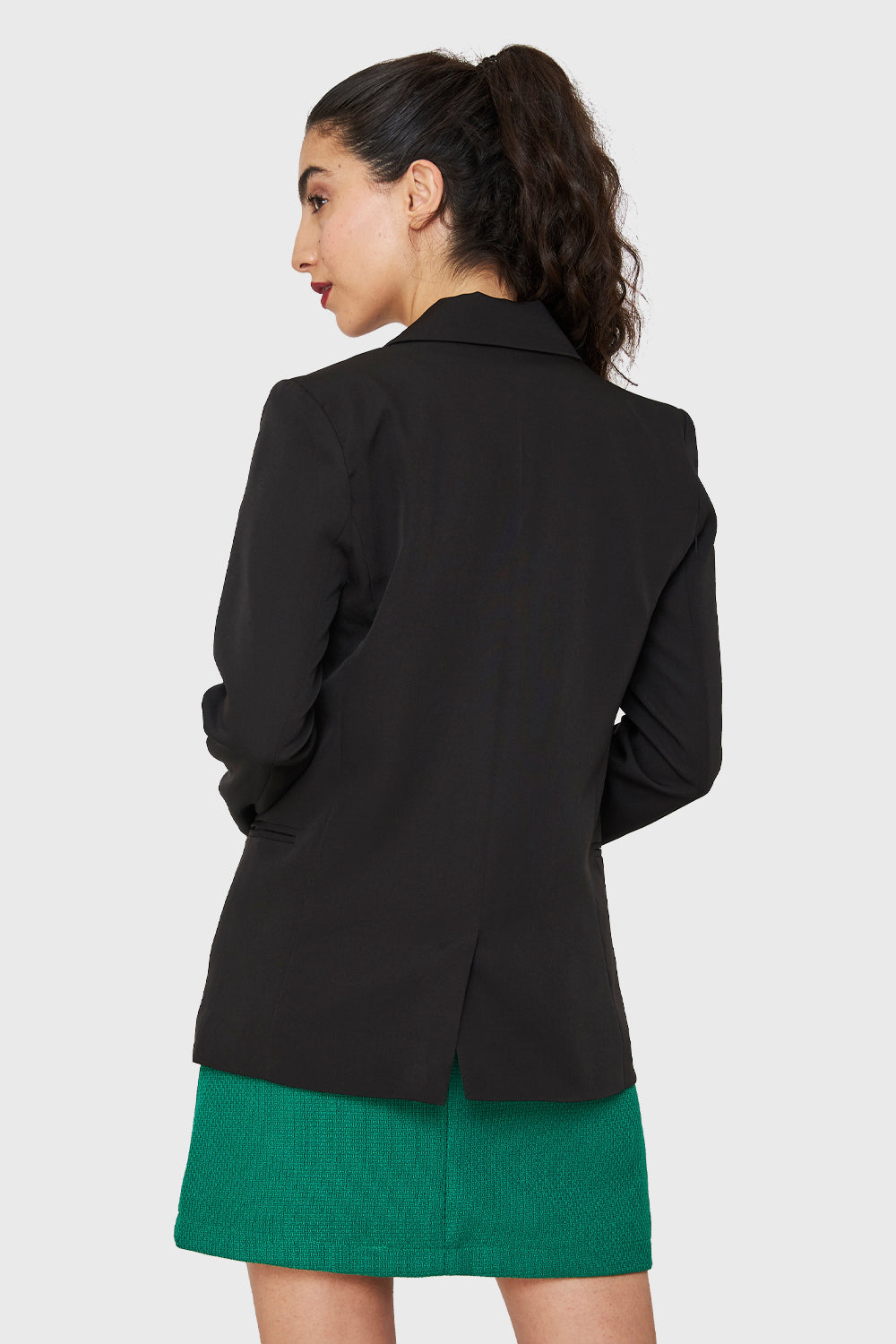 Blazer Botones Decorativos Negro