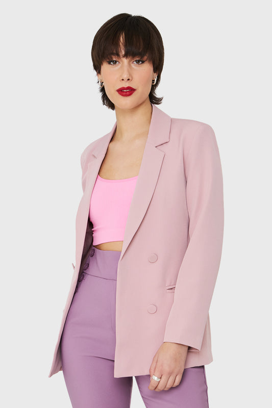 Blazer Botones Decorativos Palo Rosa
