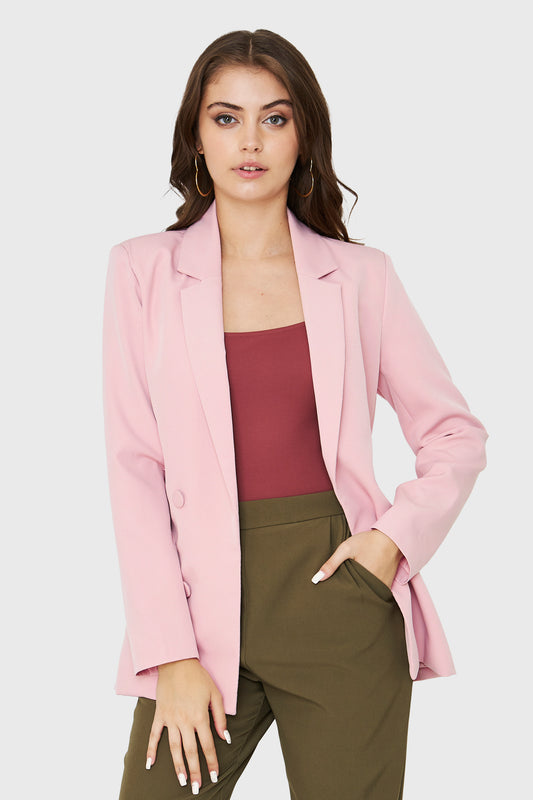 Blazer Botones Decorativos Rosa