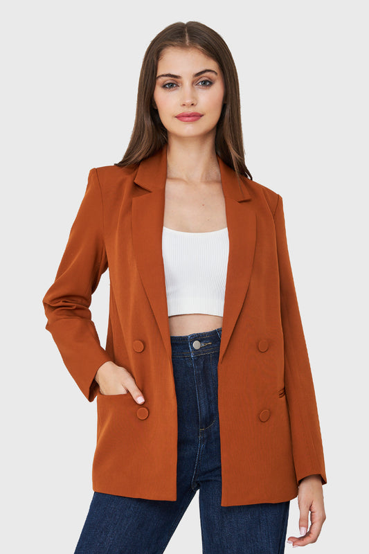 Blazer Cuatro Botones Decorativos Óxido