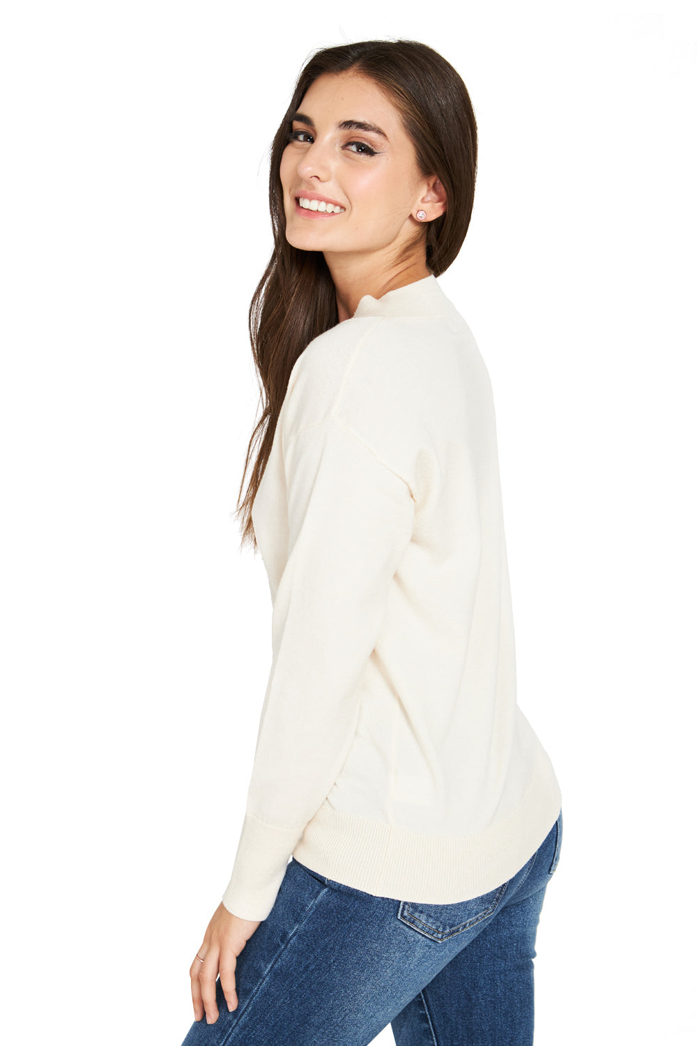 Sweater Escote V Blanco