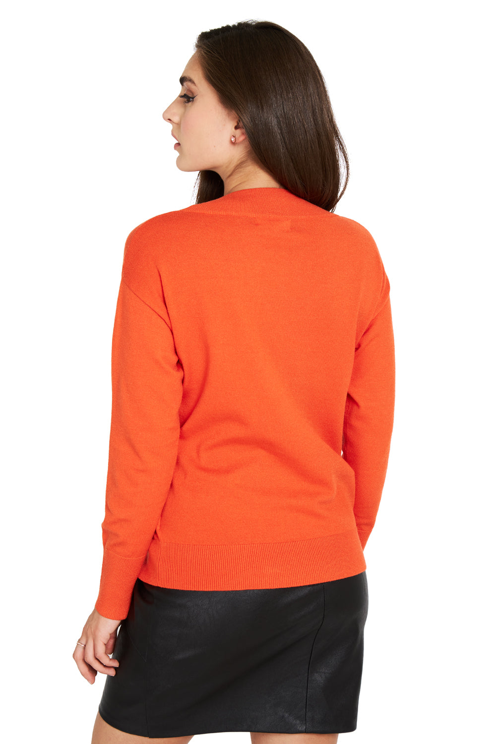 Sweater Escote V Naranjo