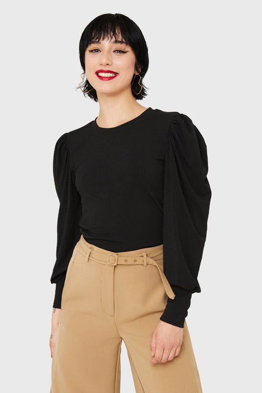 Polera Acanalada Princesa Negro