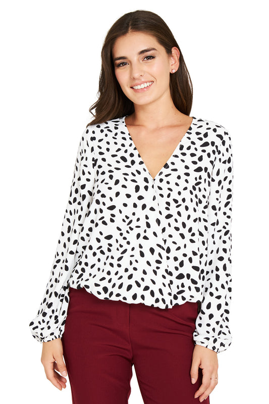Blusa Dálmata Pretina Blanco