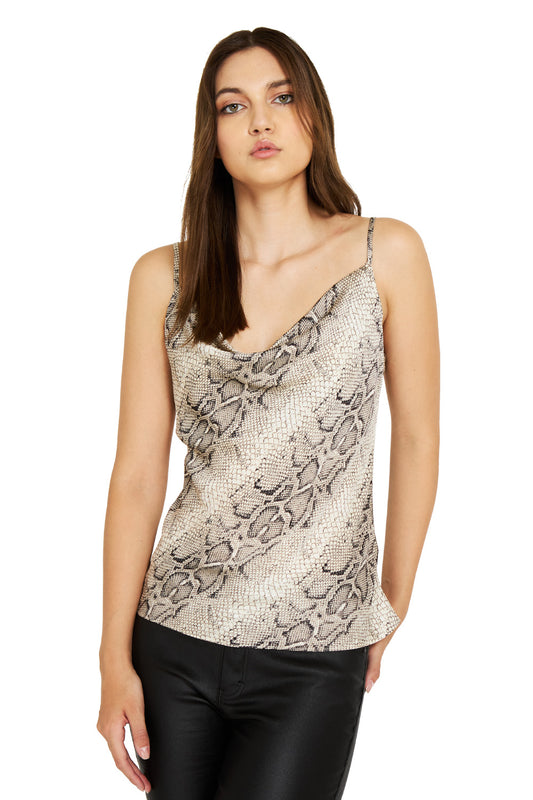 Top Snake Print Beige
