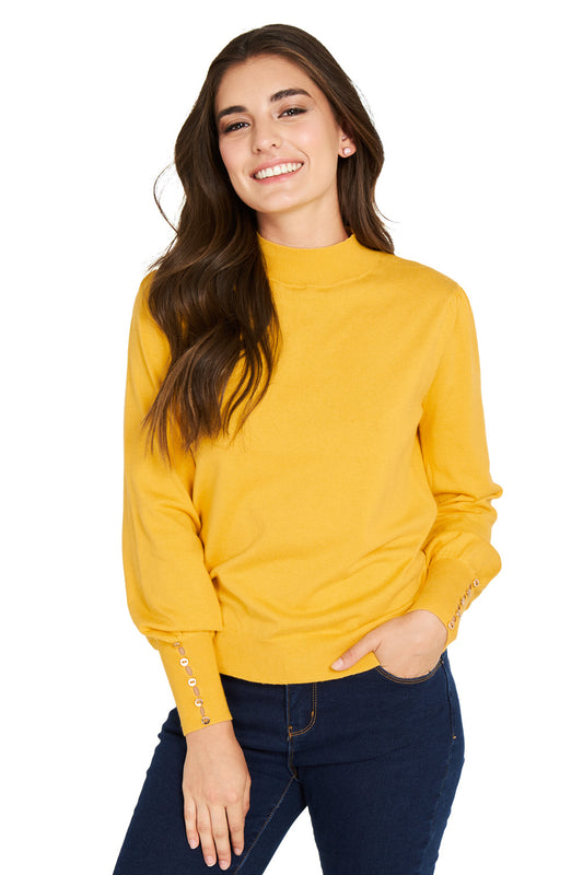 Sweater Botones Amarillo