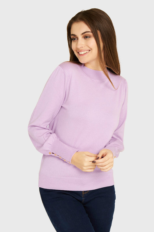 Sweater Botones Lila