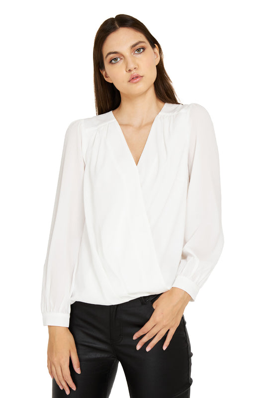 Blusa Básica Pliegues Blanco