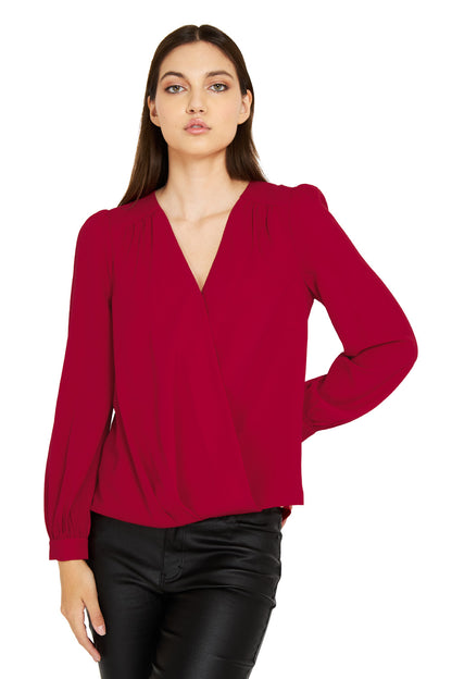 Blusa Básica Pliegues Rojo
